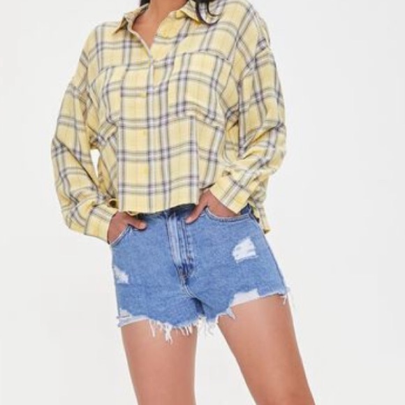 Forever 21 Pants - Forever 21 High Waisted Denim Shorts size 27 Distressed Festival shorts